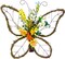 Butterfly Shaped Wreath with Pastel Berries and Floral Spring Artificial Wreaths for Front Door Decor
